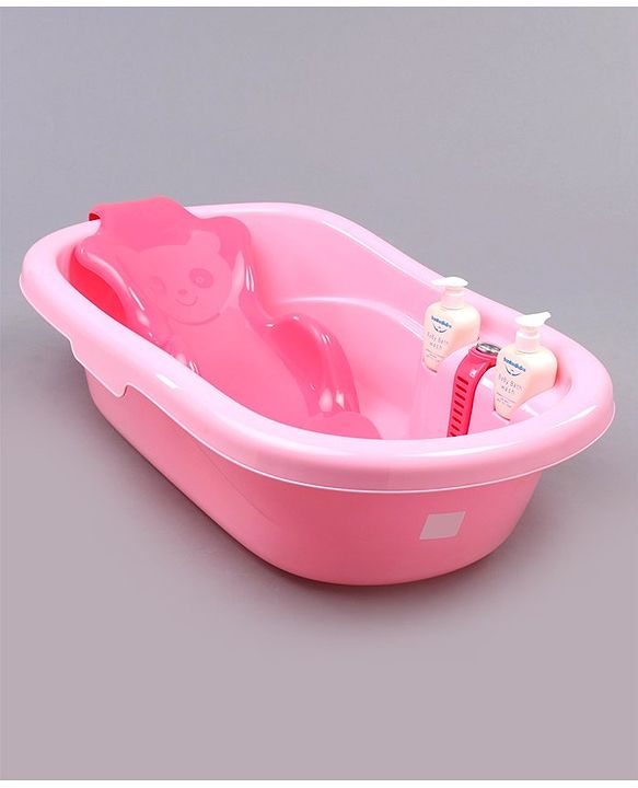 Babyhug Bath Tub Set With Bath Wash  - Pink