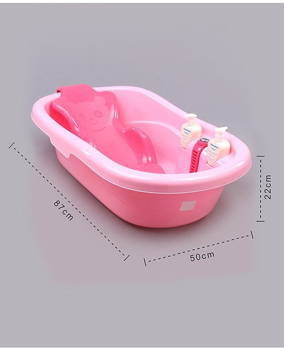 Babyhug Bath Tub Set With Bath Wash  - Pink