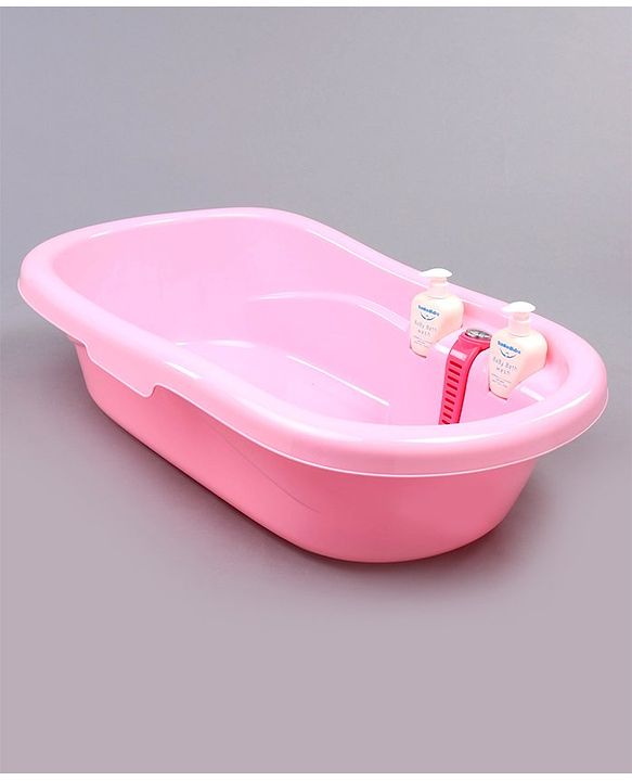 Babyhug Bath Tub Set With Bath Wash  - Pink