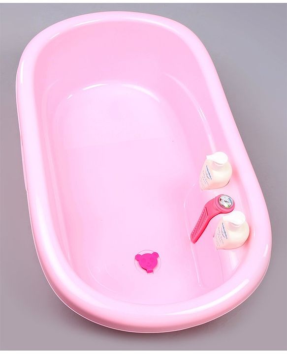 Babyhug Bath Tub Set With Bath Wash  - Pink