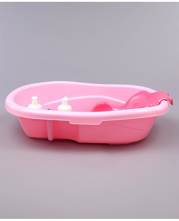 Babyhug Bath Tub Set With Bath Wash  - Pink