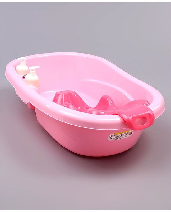 Babyhug Bath Tub Set With Bath Wash  - Pink