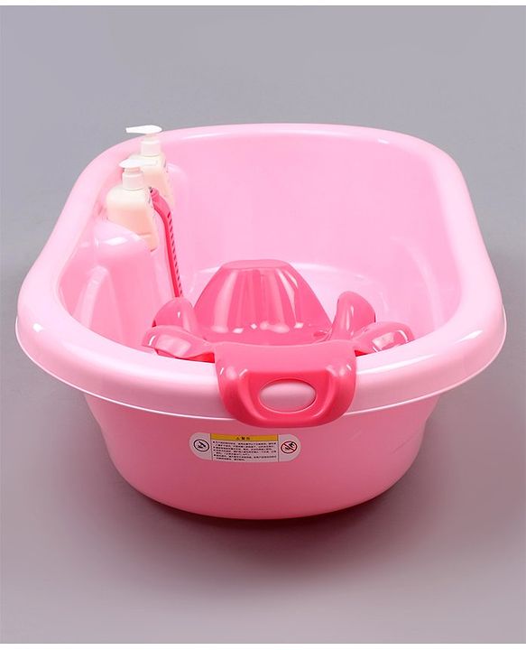 Babyhug Bath Tub Set With Bath Wash  - Pink
