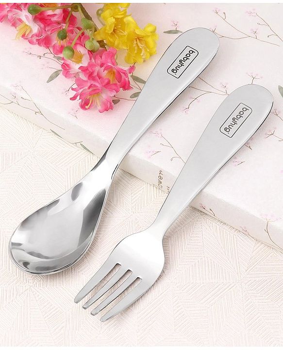 Babyhug Stainless Steel Spoon & Fork Set