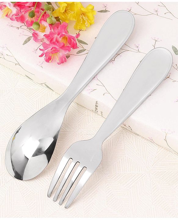 Babyhug Stainless Steel Spoon & Fork Set