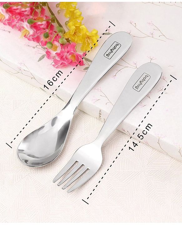 Babyhug Stainless Steel Spoon & Fork Set