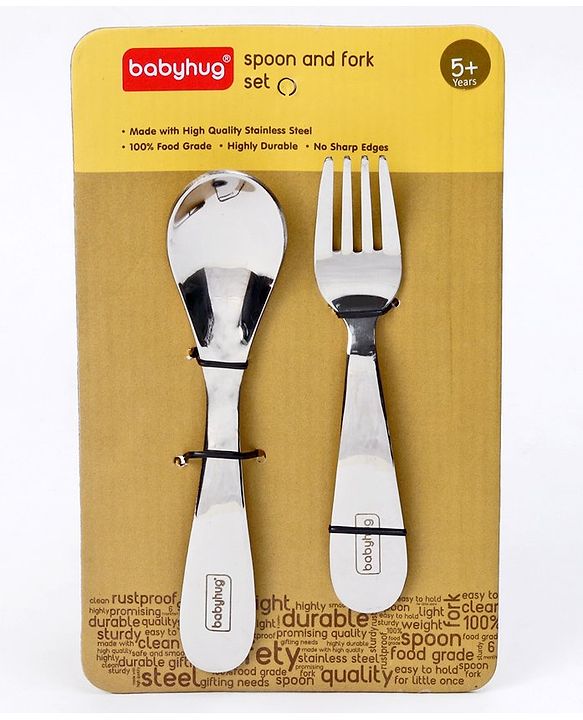 Babyhug Stainless Steel Spoon & Fork Set