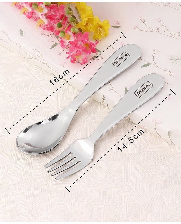 Babyhug Stainless Steel Spoon & Fork Set - Pack of 4