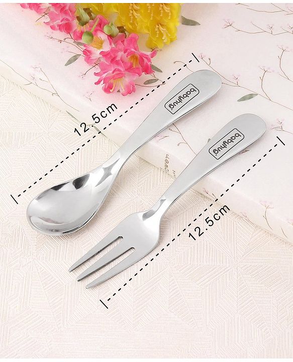 Babyhug Stainless Steel Spoon & Fork Set - Pack of 4