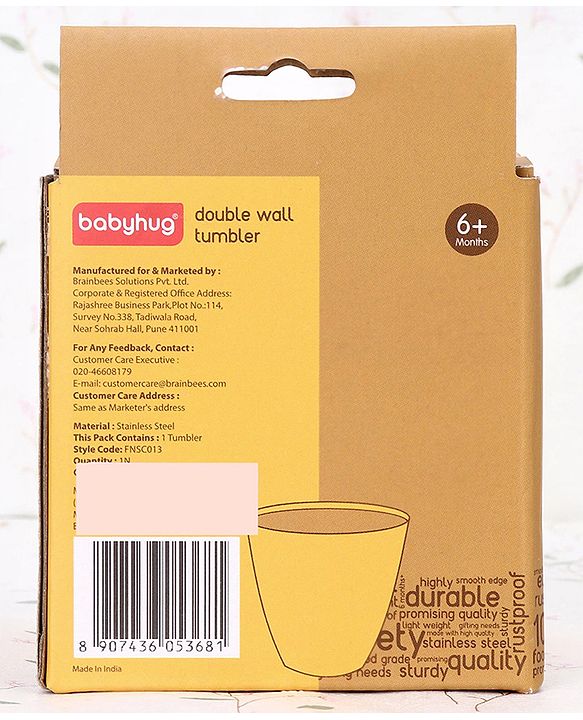 Babyhug Insulated Stainless Steel Double Wall Tumbler - 120 ml