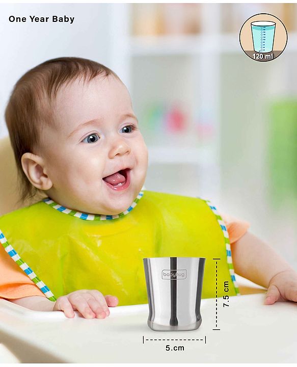 Babyhug Stainless Steel Mini Tumbler Set of 2 - 120 ml each