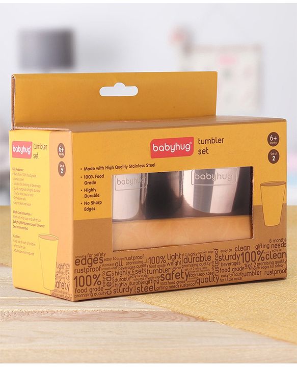 Babyhug Stainless Steel Mini Tumbler Set of 2 - 120 ml each