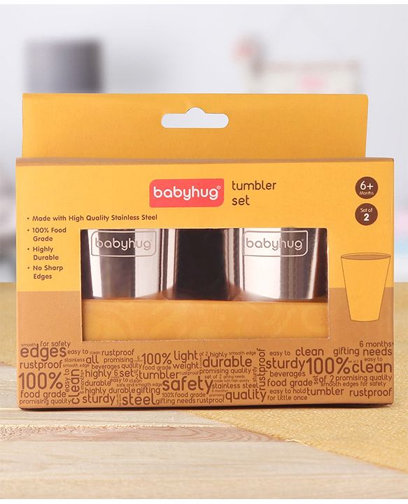 Babyhug Stainless Steel Mini Tumbler Set of 2 - 120 ml each