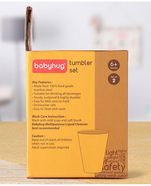 Babyhug Stainless Steel Mini Tumbler Set of 2 - 120 ml each