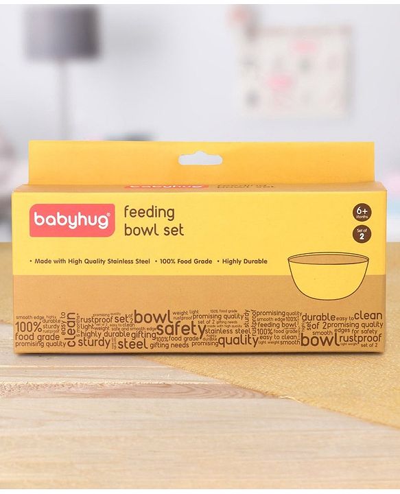 Babyhug Stainless Steel Feeding Bowl 150 ml - Set of 2