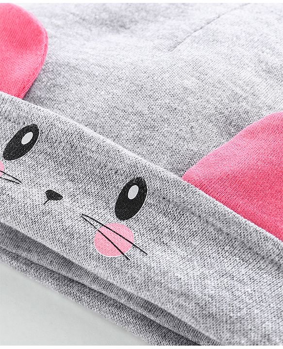 Babyhug 100% Cotton Cap 3D Animal Design - Grey