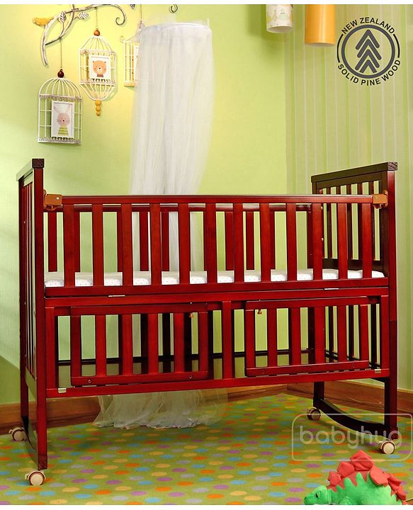 Babyhug Chester 3 in 1 Junior Bed cum Cot With Mattress- Dark Brown
