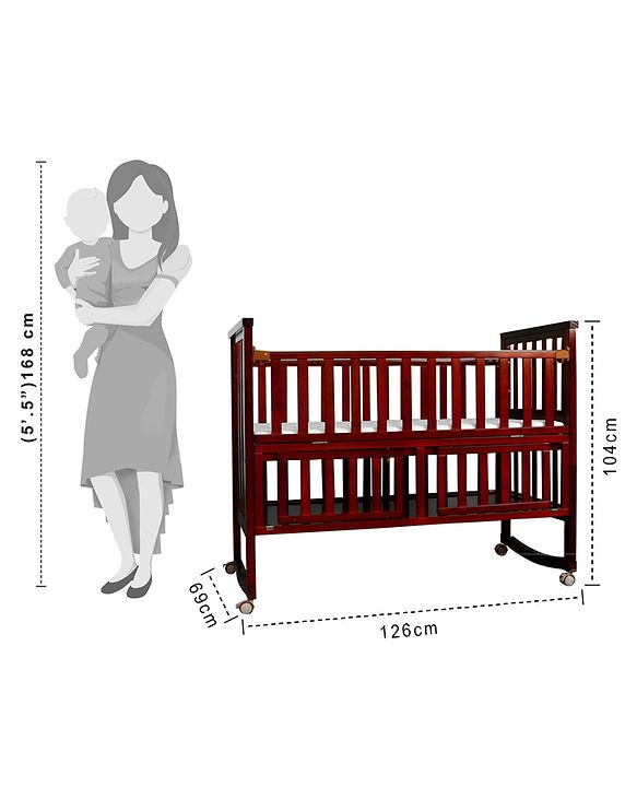 Babyhug Chester 3 in 1 Junior Bed cum Cot With Mattress- Dark Brown