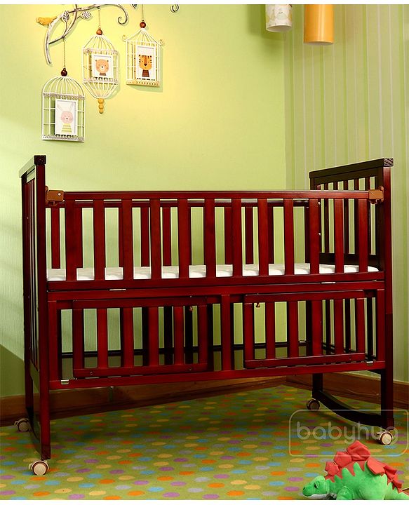 Babyhug Chester 3 in 1 Junior Bed cum Cot With Mattress- Dark Brown