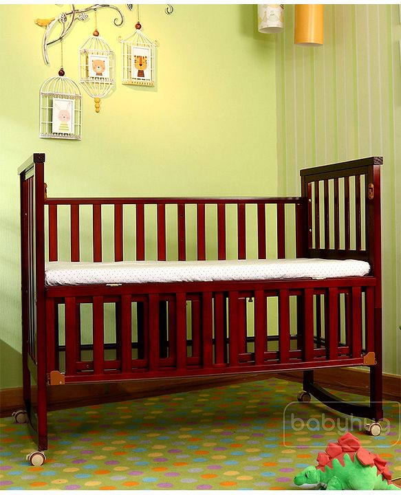 Babyhug Chester 3 in 1 Junior Bed cum Cot With Mattress- Dark Brown