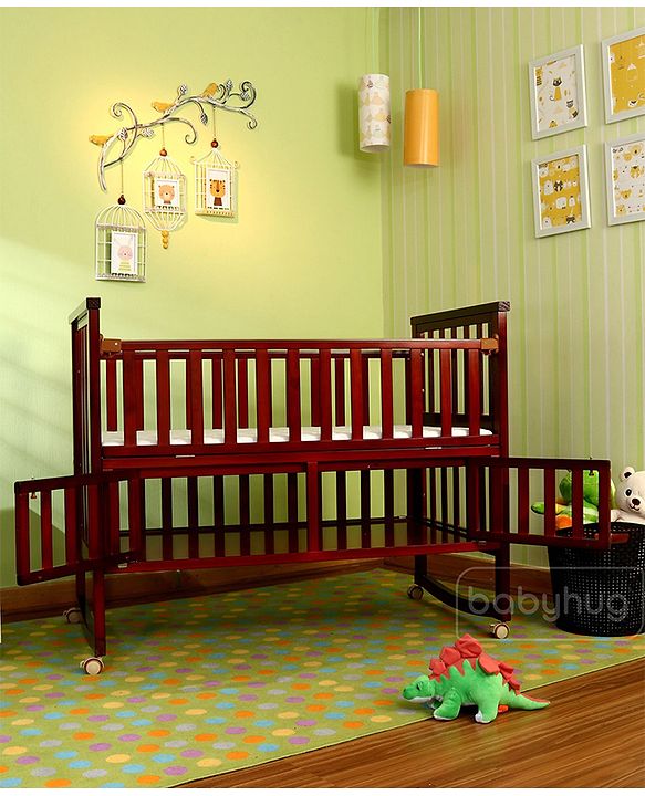 Babyhug Chester 3 in 1 Junior Bed cum Cot With Mattress- Dark Brown