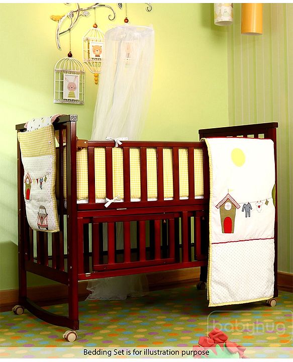 Babyhug Chester 3 in 1 Junior Bed cum Cot With Mattress- Dark Brown