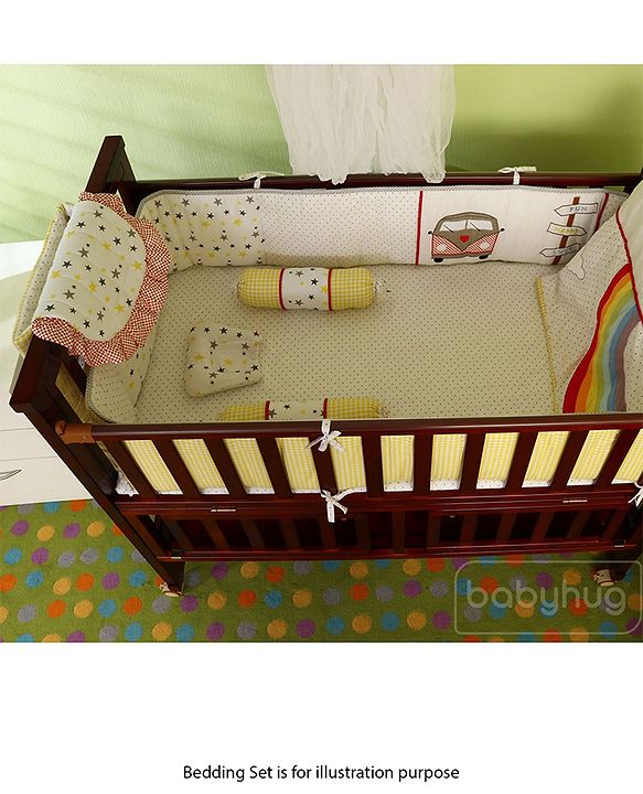 Babyhug Chester 3 in 1 Junior Bed cum Cot With Mattress- Dark Brown