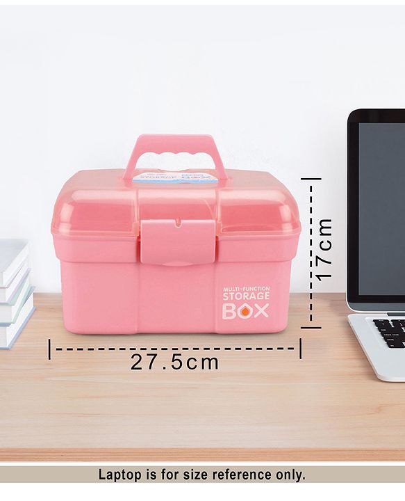 Compact Multi Functional Storage Box with Handles- Pink Online in