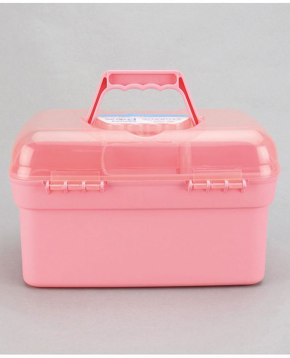 Compact Multi Functional Storage Box with Handles- Pink Online in