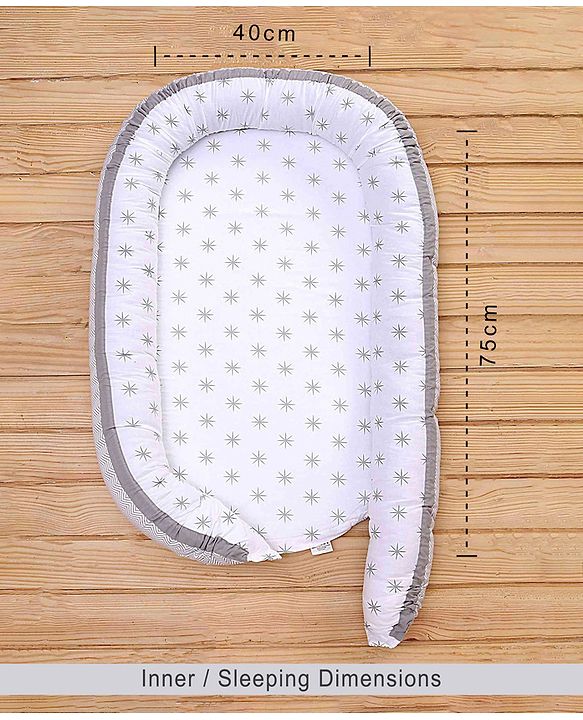 Babyhug Premium 3 Piece Nest Gadda Set With Diaper Changing Mat in Polka Dots Print - Green