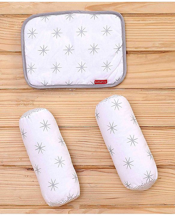 Babyhug Premium 3 Piece Nest Gadda Set With Diaper Changing Mat in Polka Dots Print - Green