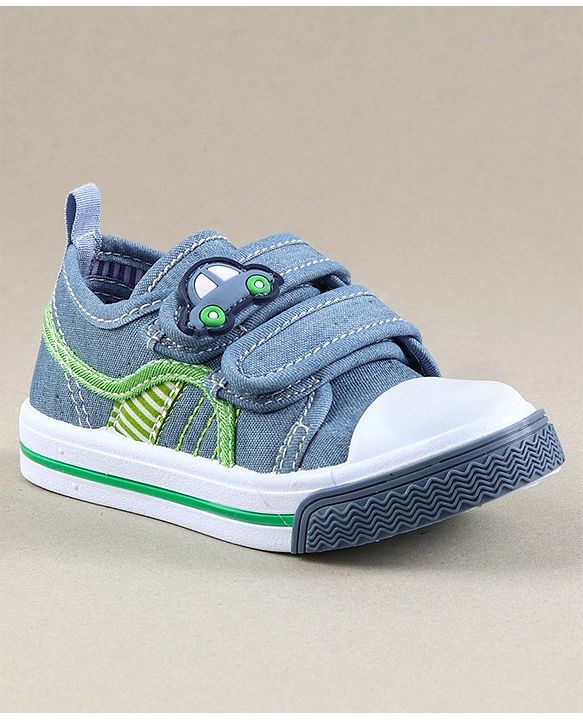 Cute Walk by Babyhug Canvas Shoes Car Patch - Light Blue