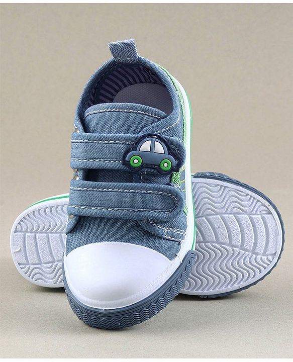 Cute Walk by Babyhug Canvas Shoes Car Patch - Light Blue