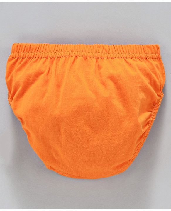 Babyhug 100% Cotton Briefs Dino Print Pack of 3 - White Orange