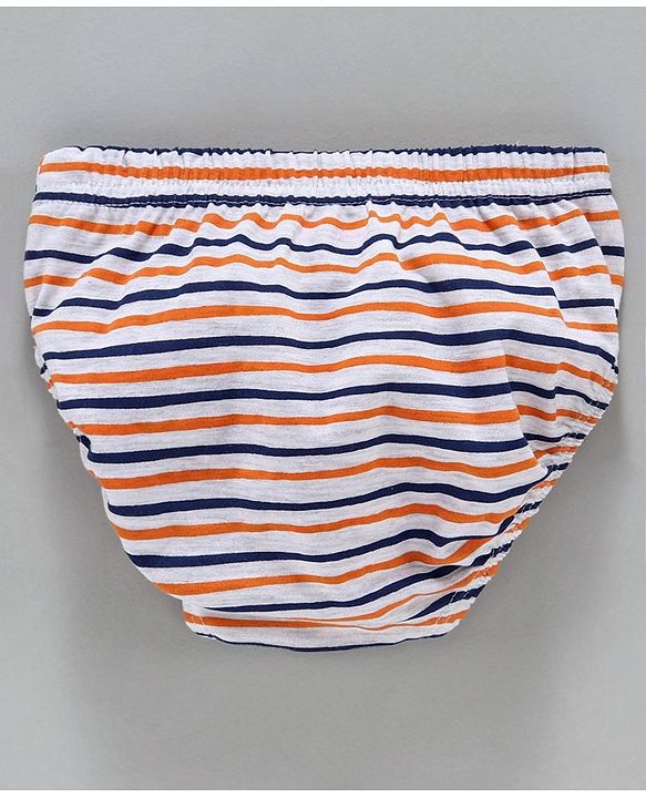 Babyhug 100% Cotton Briefs Dino Print Pack of 3 - White Orange