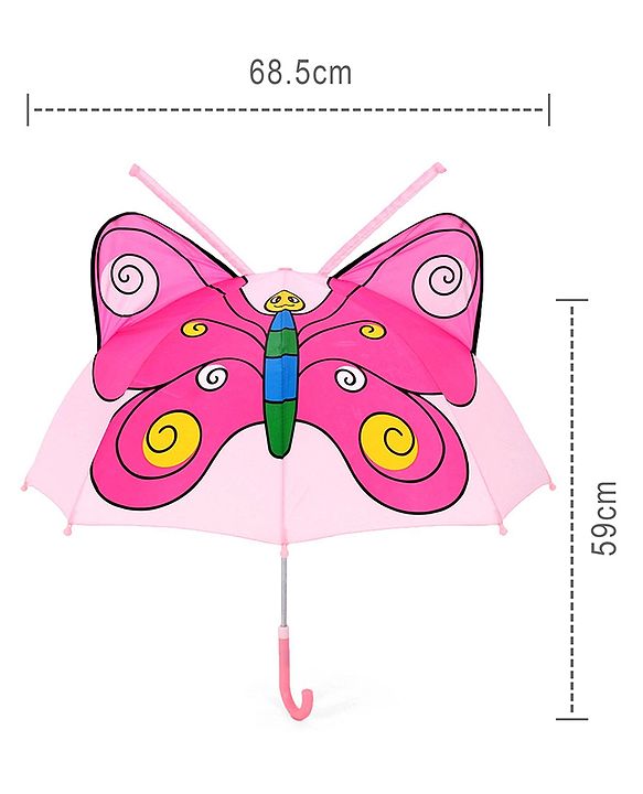 Babyhug Umbrella 3D Butterfly Design - Pink