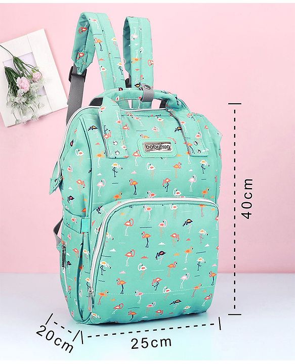 Babyhug Diaper Bag Flamingo Print - Green