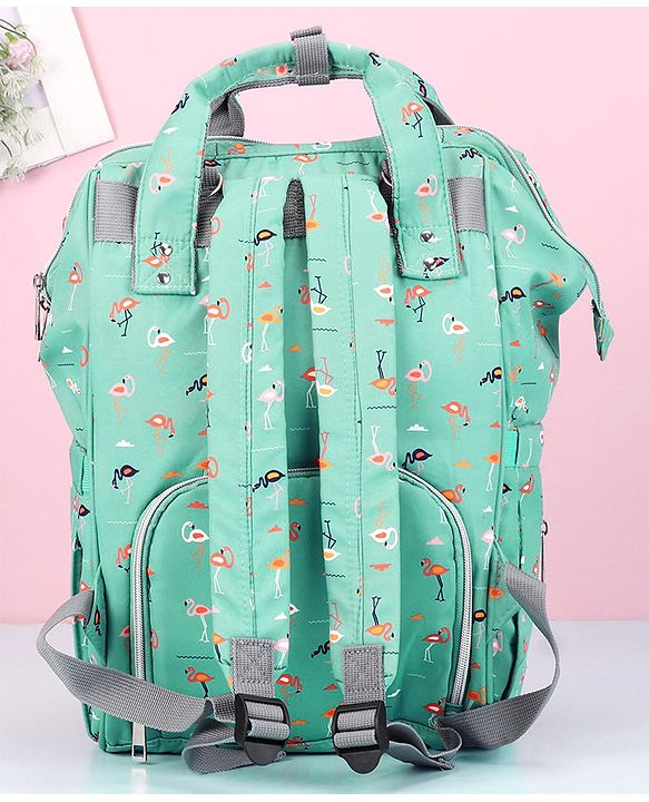 Babyhug Diaper Bag Flamingo Print - Green
