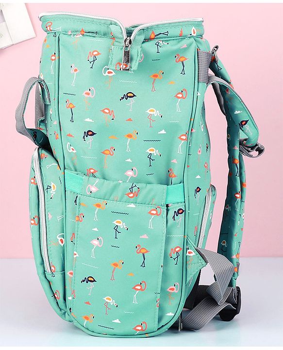 Babyhug Diaper Bag Flamingo Print - Green