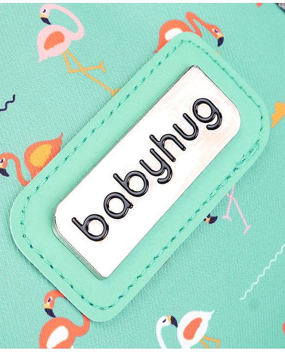 Babyhug Diaper Bag Flamingo Print - Green