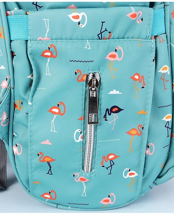Babyhug Diaper Bag Flamingo Print - Green