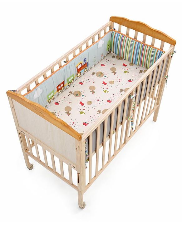 Babyhug Premium Cotton Crib Bumper Regular -Transport Theme (Cot not Included)