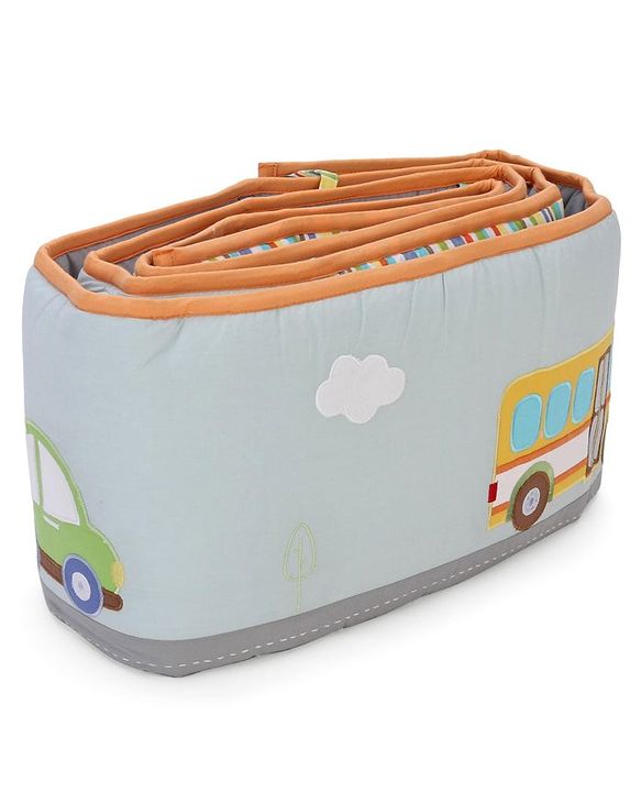 Babyhug Premium Cotton Crib Bumper Regular -Transport Theme (Cot not Included)