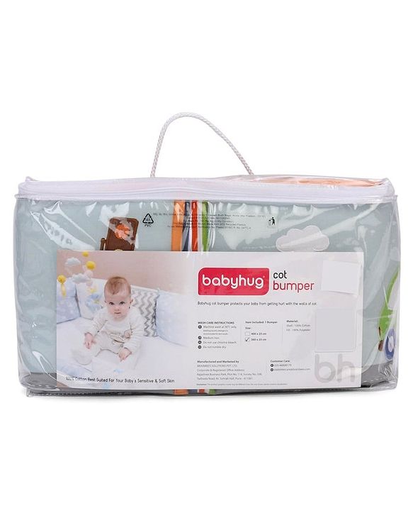 Babyhug Premium Cotton Crib Bumper Regular -Transport Theme (Cot not Included)
