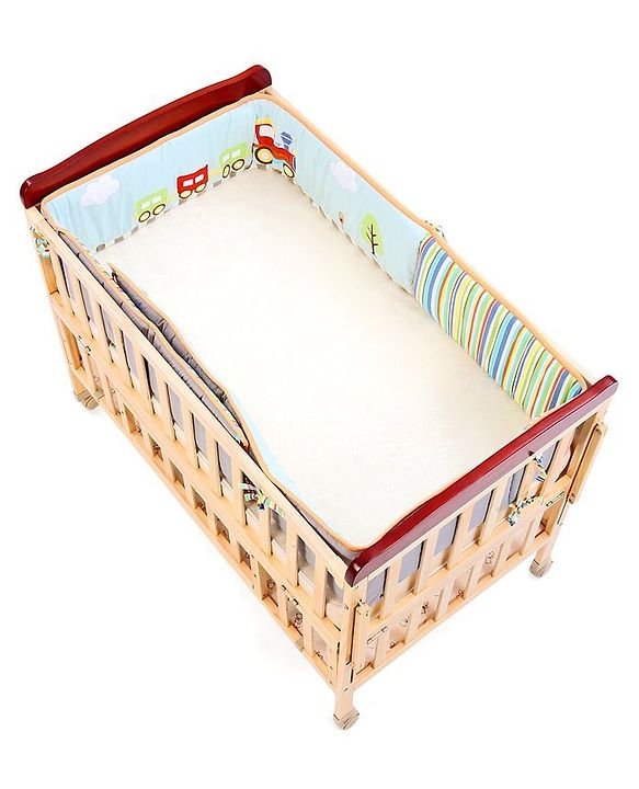 Babyhug Premium Cotton Crib Bumper Large -Transport Theme (Cot not Included)