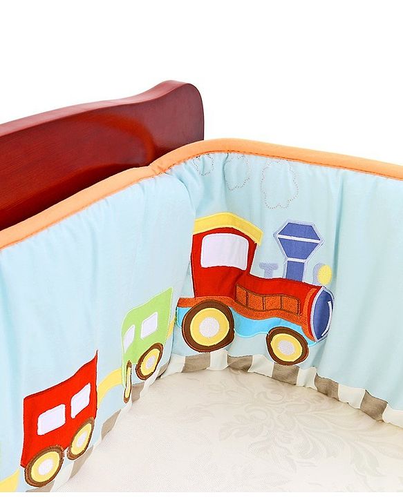 Babyhug Premium Cotton Crib Bumper Large -Transport Theme (Cot not Included)