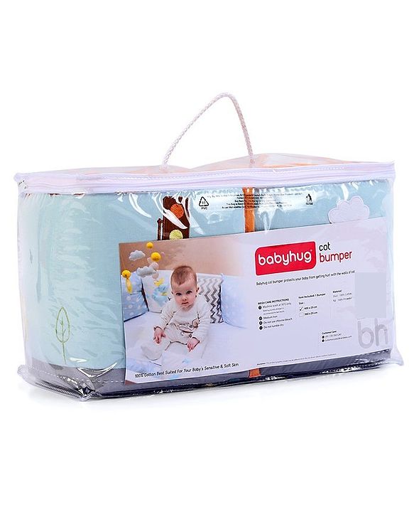 Babyhug Premium Cotton Crib Bumper Large -Transport Theme (Cot not Included)