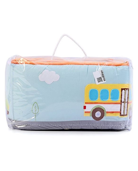 Babyhug Premium Cotton Crib Bumper Large -Transport Theme (Cot not Included)