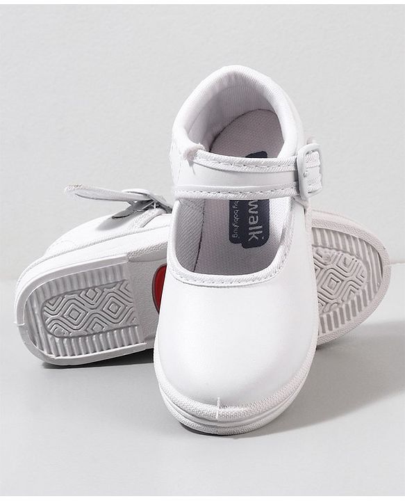 Cute Walk by Babyhug School Shoes - White