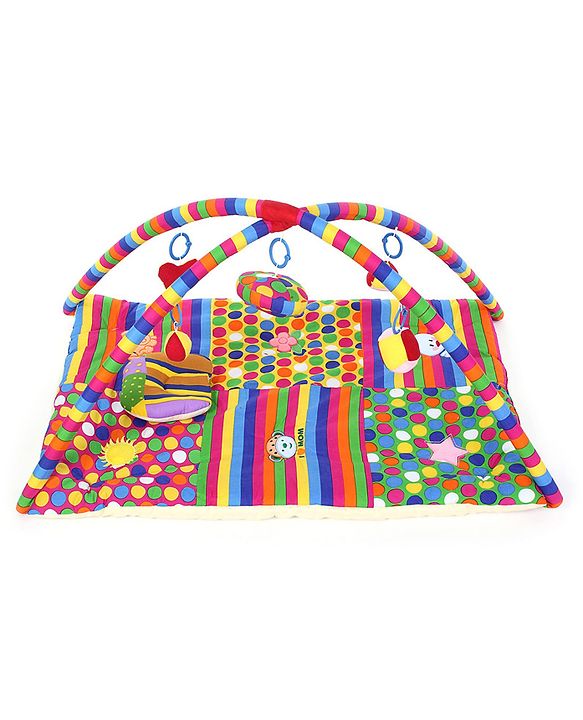 Babyhug I Love Mom Applique Twist N Fold Activity Play Gym - Multicolour